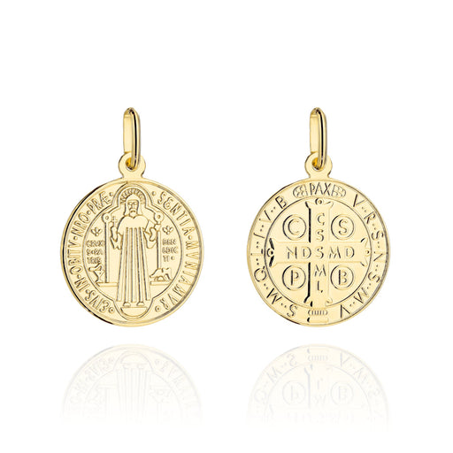 Medalion Aur 14K Sfântul Benedict - Eleganță Divină