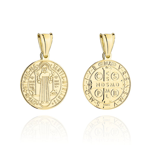 Medalion Aur 14K Sfântul Benedict - Eleganță Divină