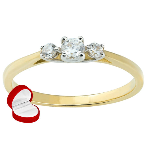 Inel Aur 8K cu Zirconii - Design Elegant