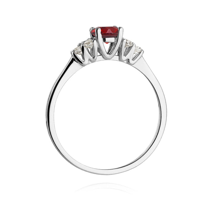 Inel Aur 14K cu Rubin 0.60 ct si Diamante Naturale 0.18 ct