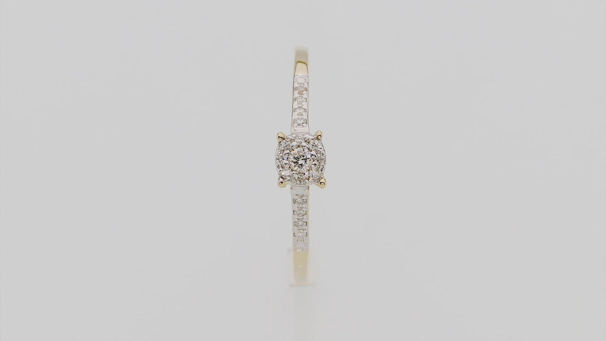 Inel Aur 14K cu Diamant Natural 0.04 ct