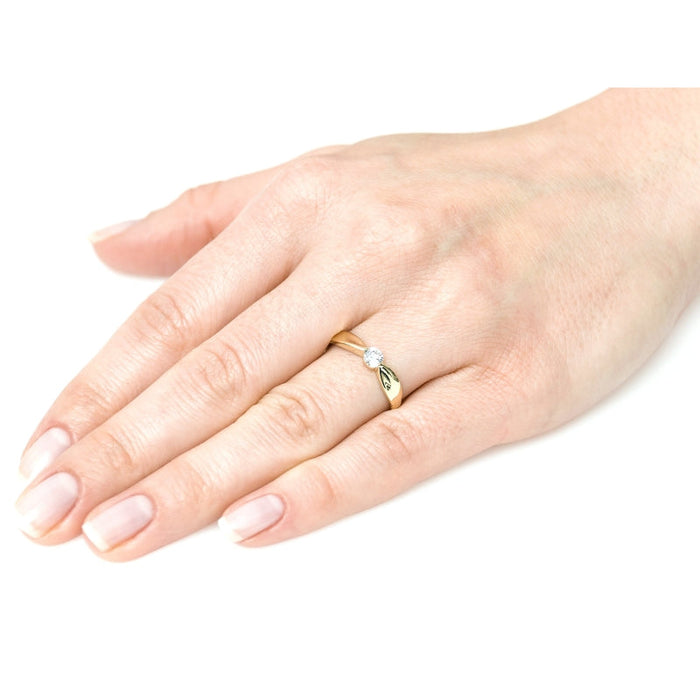Inel Aur 8K Modern cu Zirconiu - Eleganță Subtilă