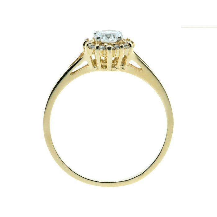 Inel Aur 8K Floare Elegant Cu Zirconii