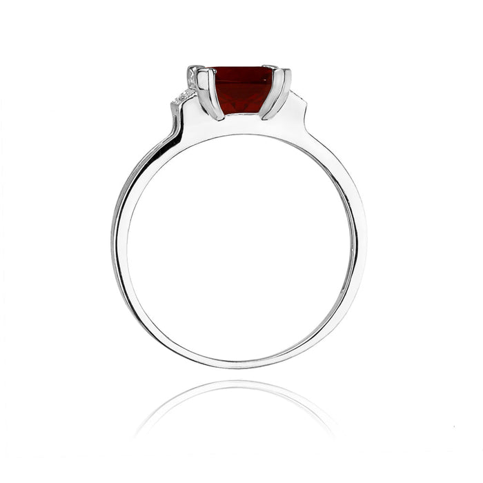 Inel Aur 14k cu Garnet 1.30 ct si Diamante Naturale 0.03 ct
