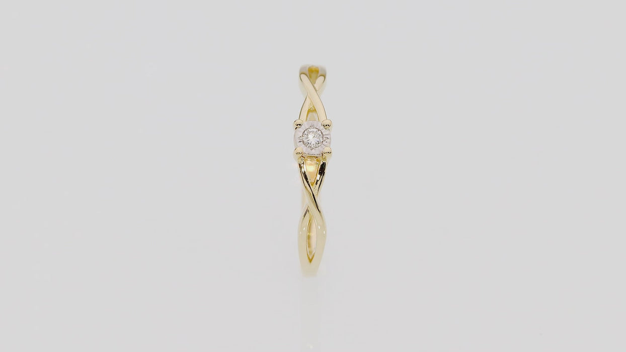 Inel Aur 14k cu Diamant Natural 0.03 ct