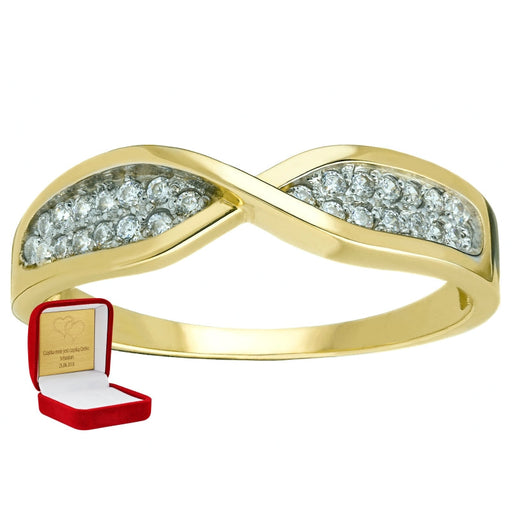 Inel Aur 8K Împletit cu Zirconiu Elegant