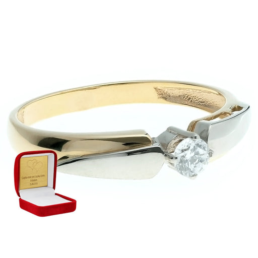 Inel Aur 8K Cu Zirconiu Design Modern