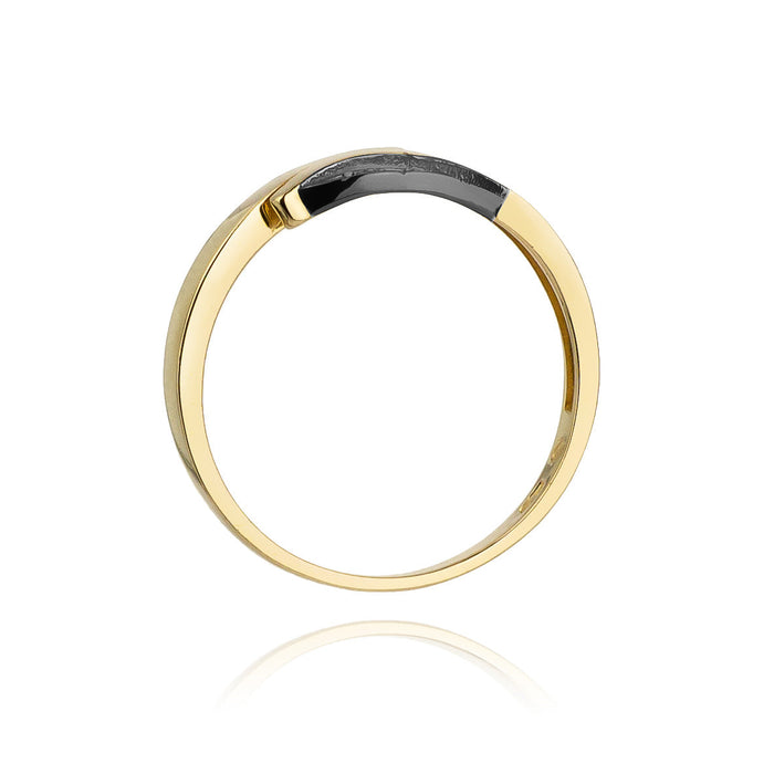 Inel Aur 14k cu Diamante Naturale Albe 0.03 ct si Negre 0.02 ct