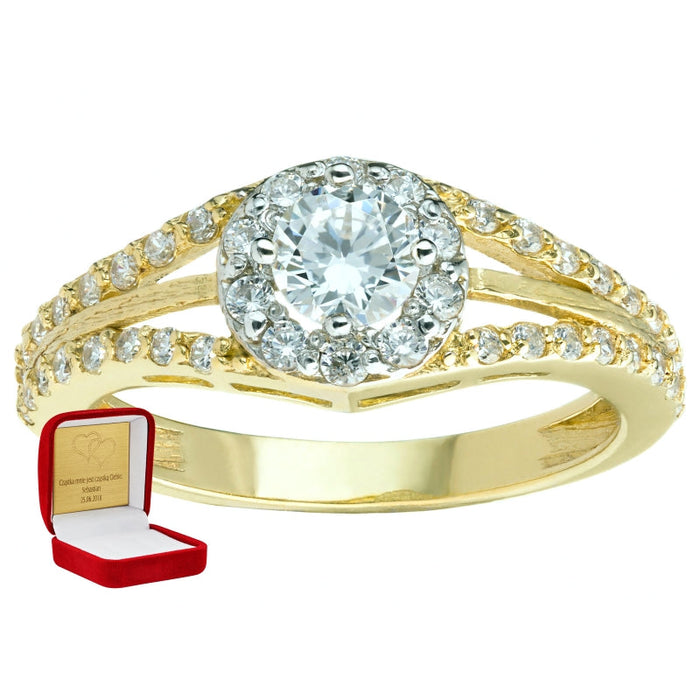 Inel de Logodnă Aur 8K Elegant cu Zirconii