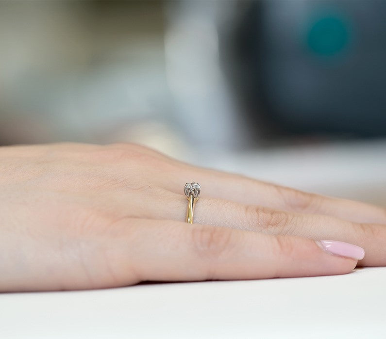 Inel Aur 14K cu Diamant Natural 0.10 ct