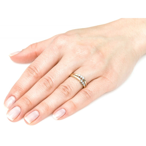 Inel Aur 8K Cu Zirconii - Design Modern