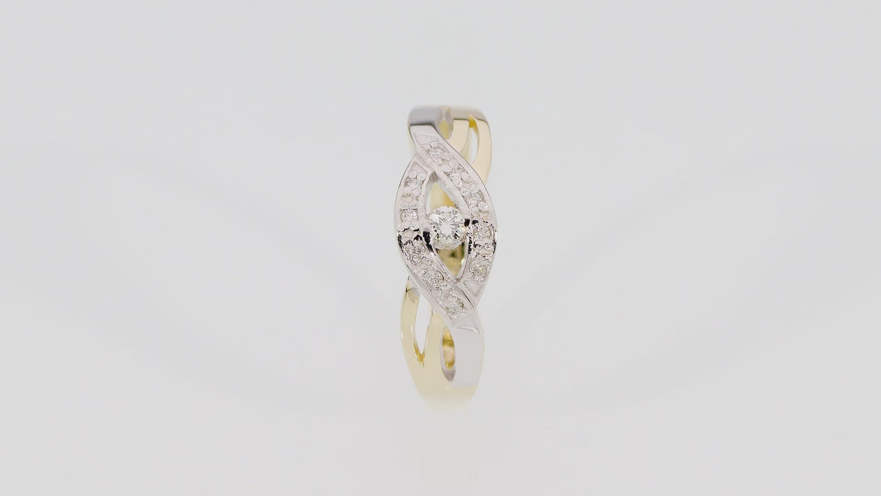 Inel Aur 14K cu Diamant Natural 0.10 ct