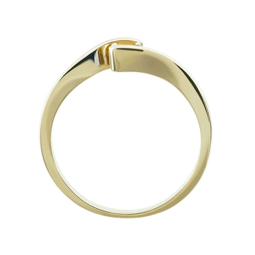 Inel Elegant din Aur 8K cu Zirconiu - Design Asimetric - Bijuterii Aur