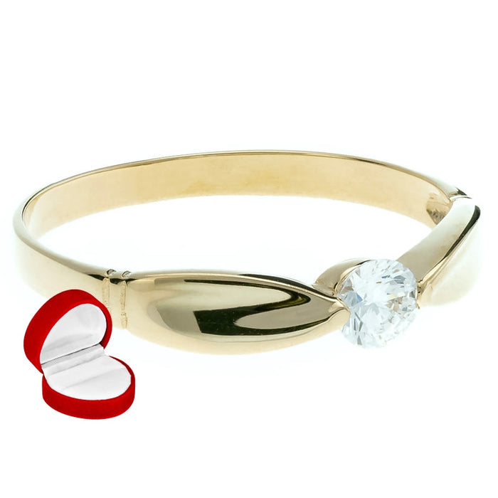 Inel Aur 8K Modern cu Zirconiu - Eleganță Subtilă