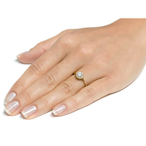 Inel Aur 8K Floare cu Zirconii - Eleganță Florală