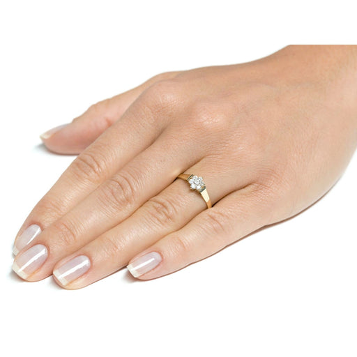 Inel Aur 8K cu Flori Delicate și Zirconiu – Eleganță Feminină