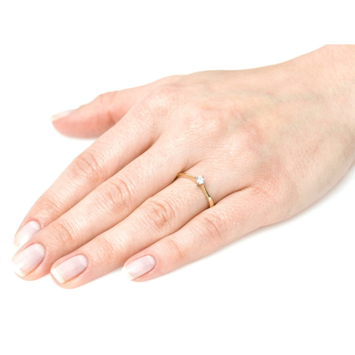 Inel Delicat Aur 8K cu Zirconiu - Eleganță Simplă