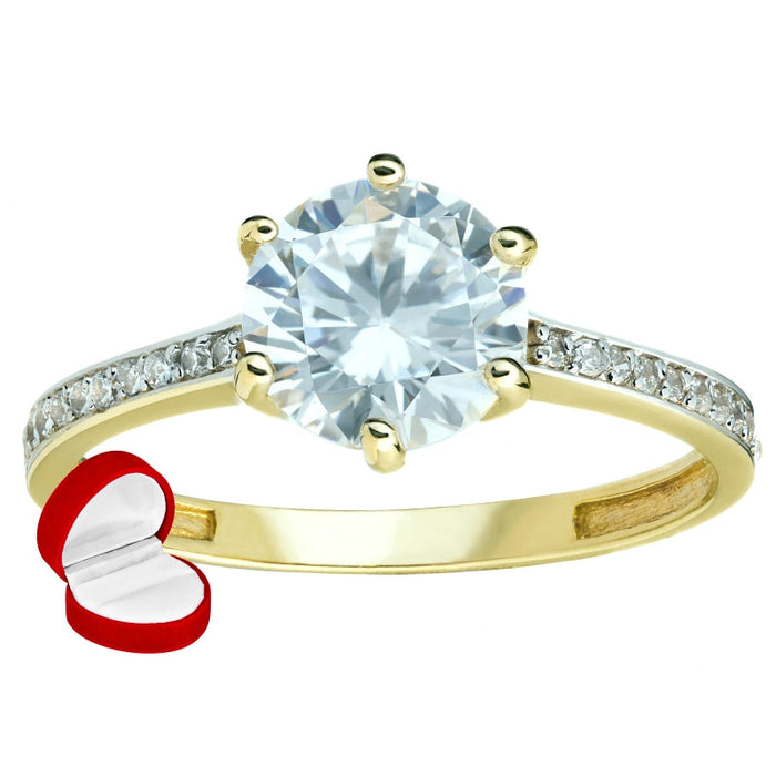 Inel de Logodnă Aur 8K cu Zirconii - Eleganță Eternă