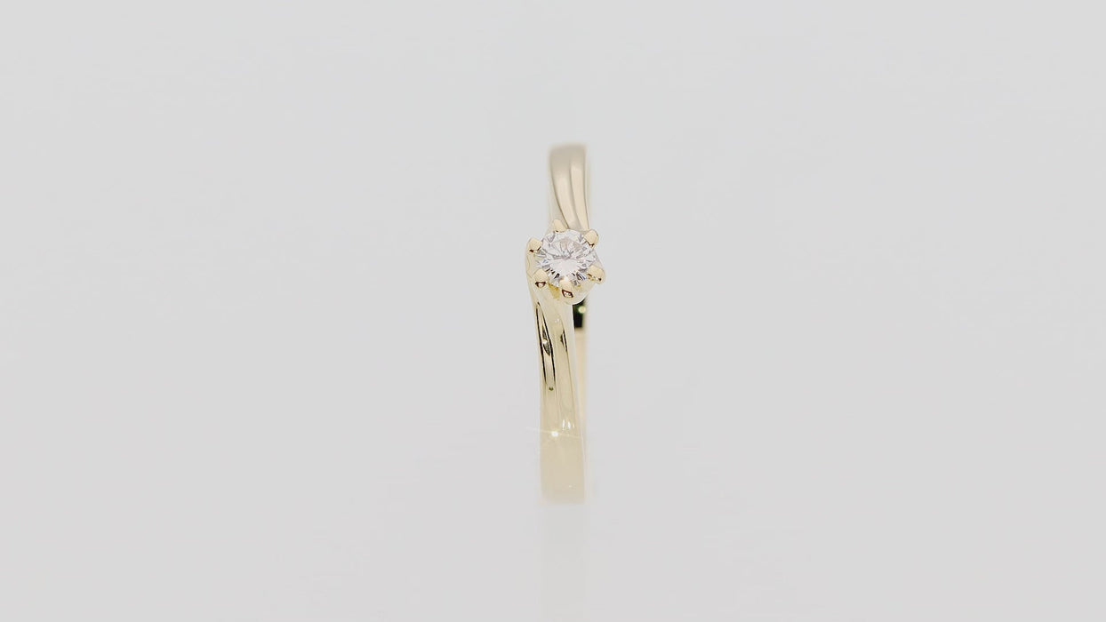 Inel Aur 14K cu Diamant Natural 0.10 ct