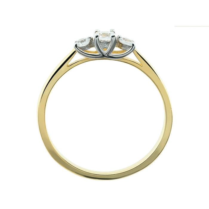 Inel Aur 8K cu Zirconii - Design Elegant
