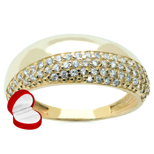 Inel Gros Aur 8K cu Zirconii Strălucitoare