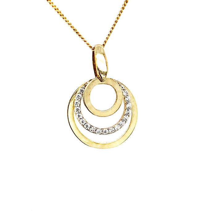 Pandantiv Aur 14k cu Cerculete si Zirconii