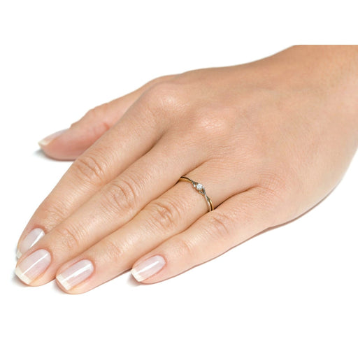 Inel Delicat Aur 8K cu Zirconiu - Eleganță Subtilă