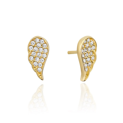 Cercei Aur 14k cu Aripi de Inger si Zirconii Albe