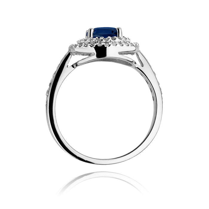 Inel Aur 14k cu Safir 1.00 ct si Diamante Naturale 0.38 ct