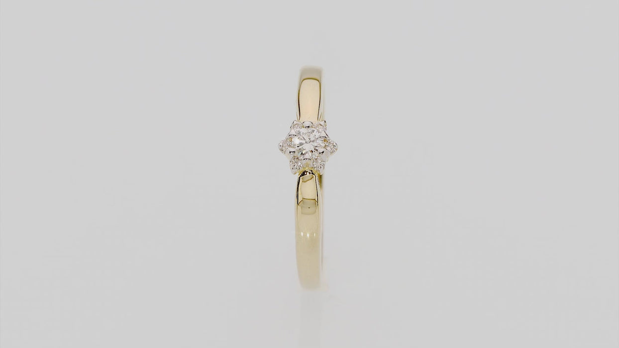 Inel Aur 14K cu Diamant Natural 0.15 ct