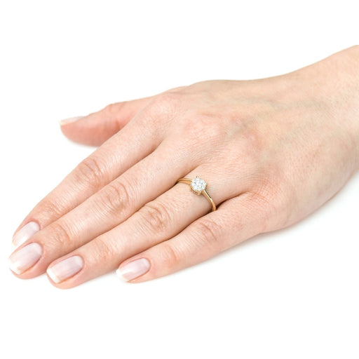 Inel Aur 8K Floare cu Zirconii - Eleganță Florală