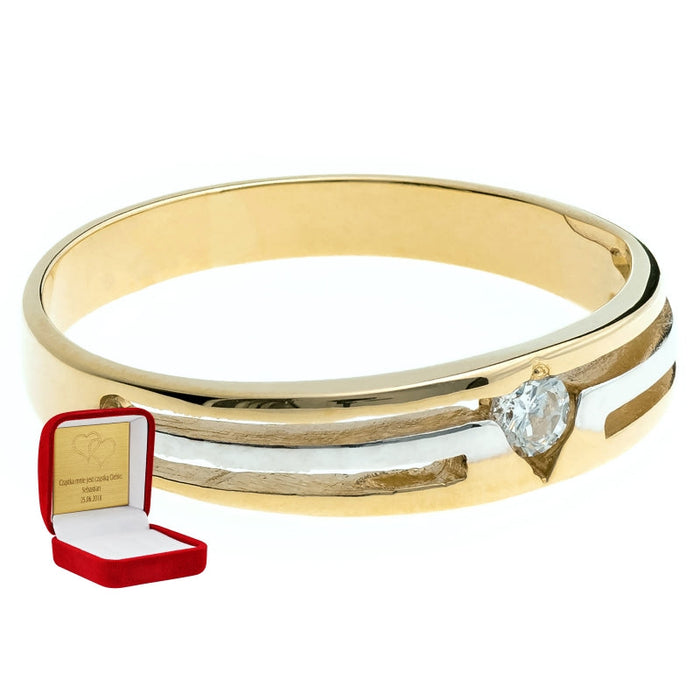 Inel Aur 8K cu Zirconiu și Detalii Eleganțe