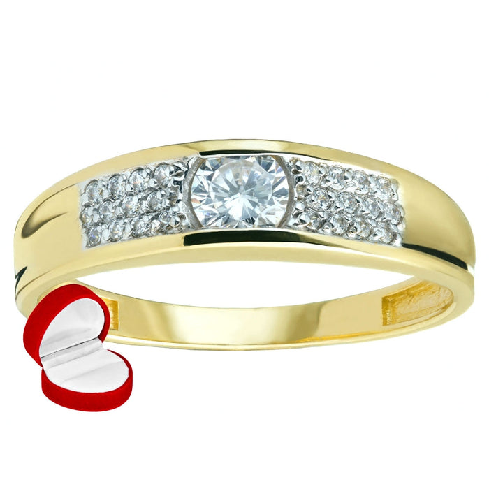 Inel Aur 8K cu Zirconii - Design Modern și Elegant