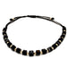 Brățară cu bile și pietre negre pe șnur