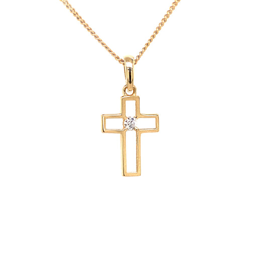 Cruce cu Zirconiu din Aur 14K