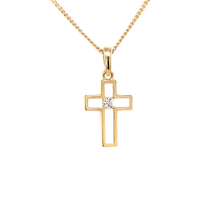 Cruce cu Zirconiu din Aur 14K