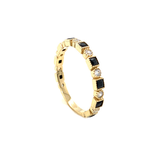 Inel Aur 14k cu Zirconii Albe si Negre