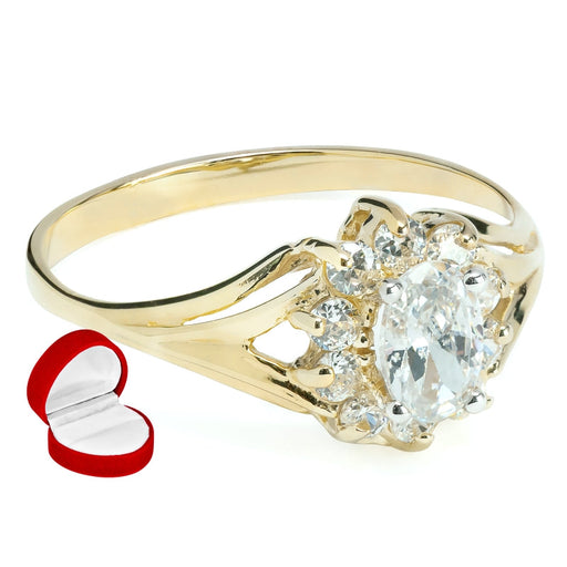 Inel Elegant Aur 8K cu Zirconiu Marquise - Bijuterie Rafinată