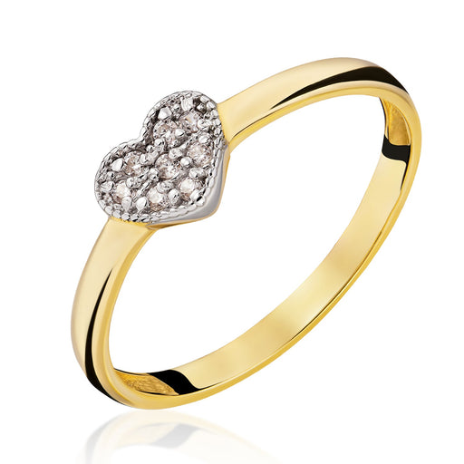 Inel din Aur 14K cu Inimă Ornată cu Zirconiu