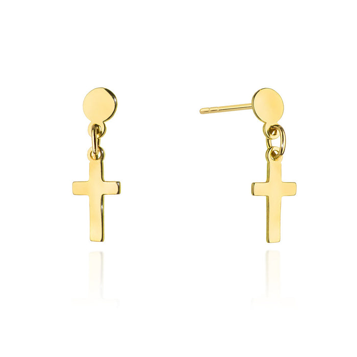 Cercei Aur 14k cu Cruciulita