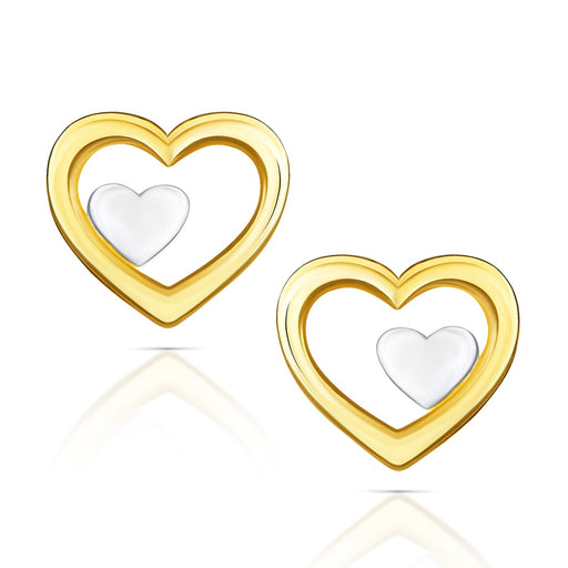 Cercei Aur 14K Inimă în Inimă