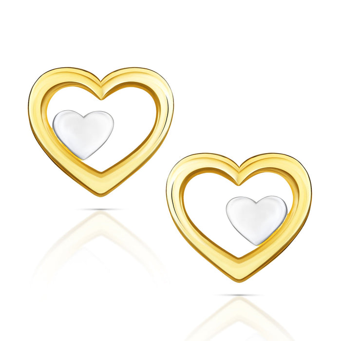 Cercei Aur 14K Inimă în Inimă