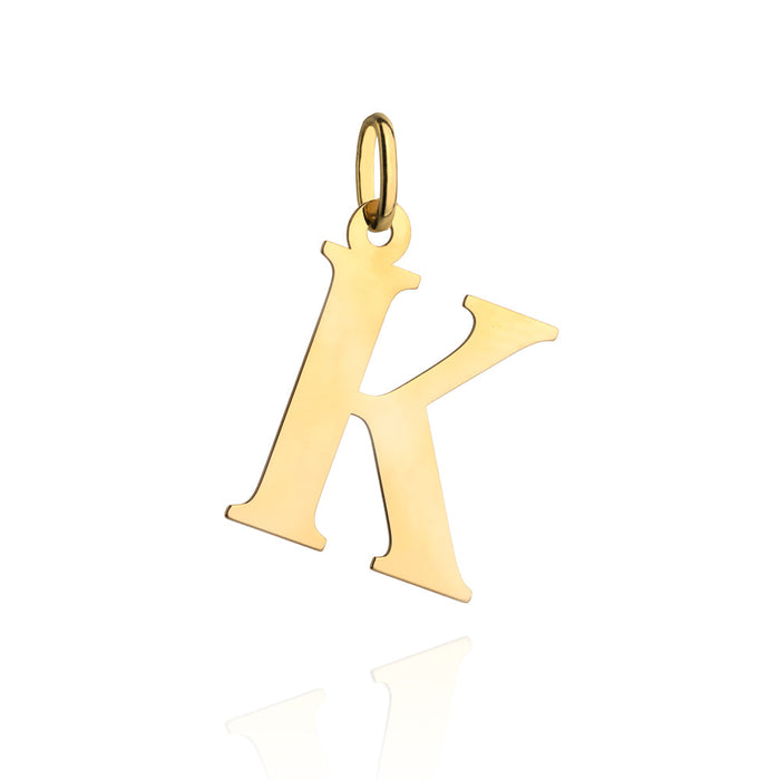 Pandantiv Aur 14K cu Litera K, 24x17 mm