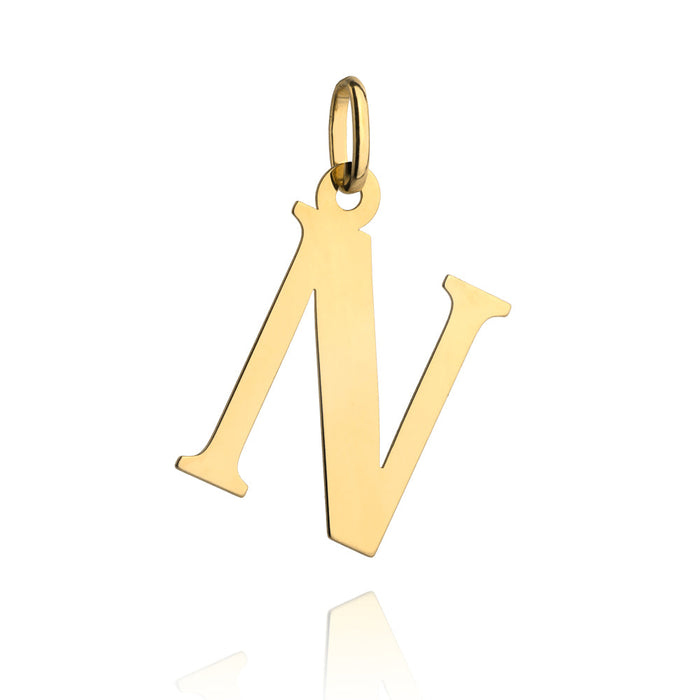 Pandantiv Aur 14K cu Litera N, 24x14 mm