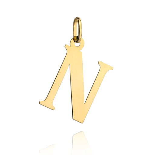 Pandantiv Aur 14K cu Litera N, 24x14 mm