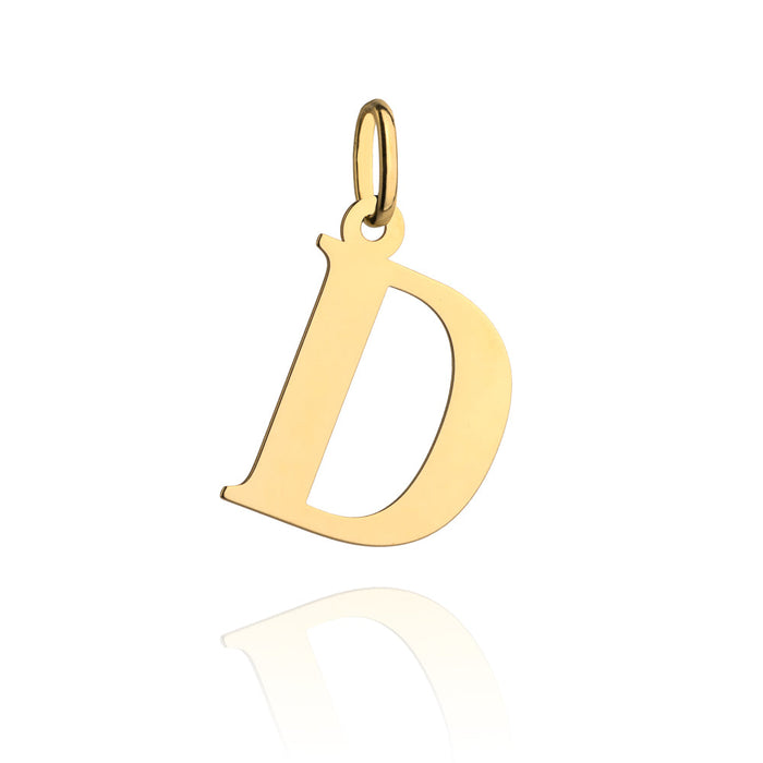 Pandantiv Aur 14K cu Litera D, 24x14 mm