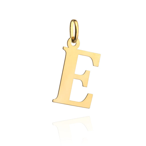 Pandantiv Aur 14K cu Litera E, 24 x 12 mm