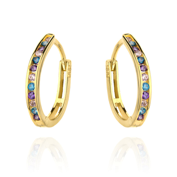 Cercei Aur 14k cu Zirconii Multicolore