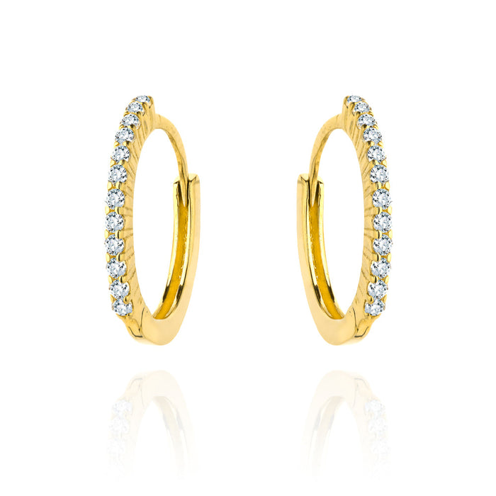 Cercei Creole Aur 14k cu Zirconii Albe