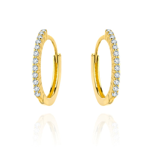 Cercei Creole Aur 14k cu Zirconii Albe